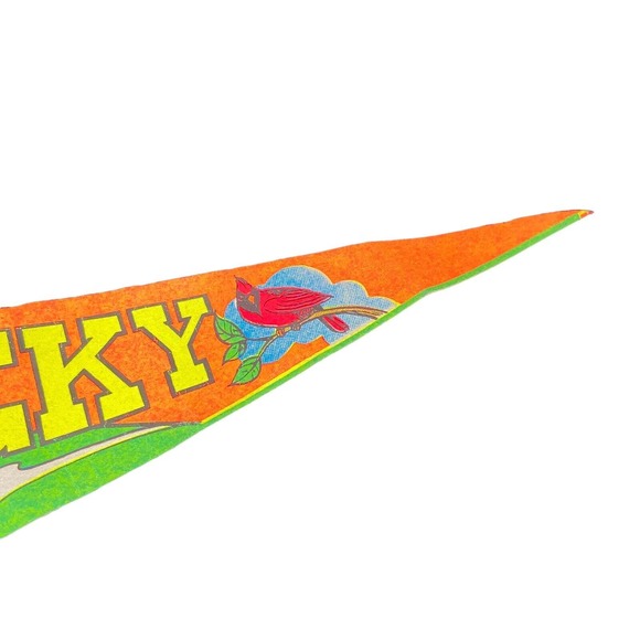 Vintage HTF Kentucky Pennant Souvenir 27” Made In USA RARE DESIGN - Picture 7 of 16